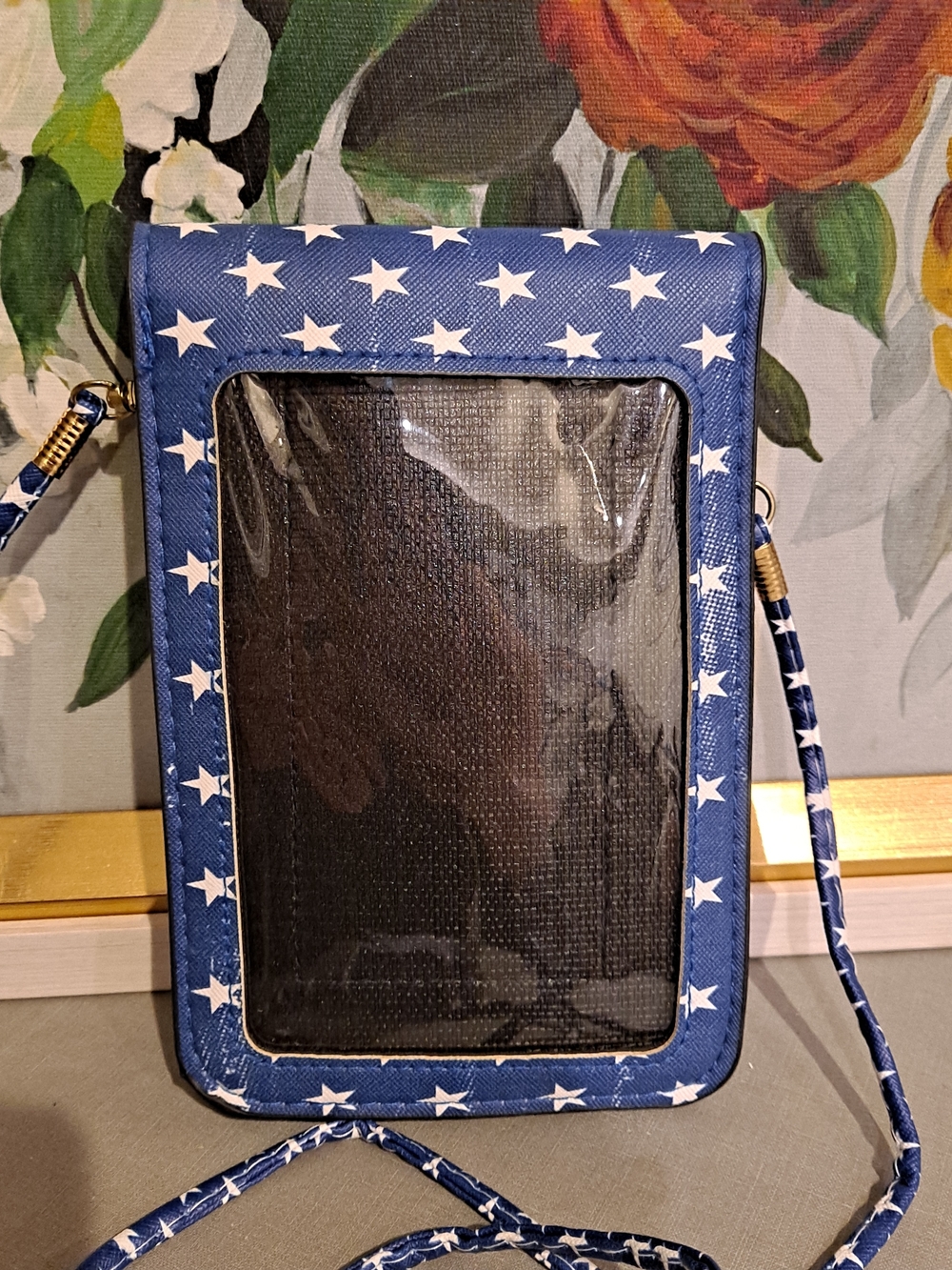 American Flag Stars & Stripes Crossbody Phone Pouch - Blue/Red/White - Picture 3 of 6